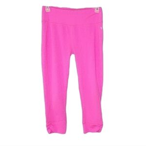 Danskin Now Bright Pink Capri Leggings Ruched Ankles Women's size XS (0-2)